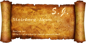 Steinberg János névjegykártya
